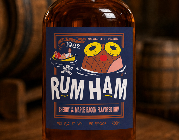 Rum Ham bottle and label